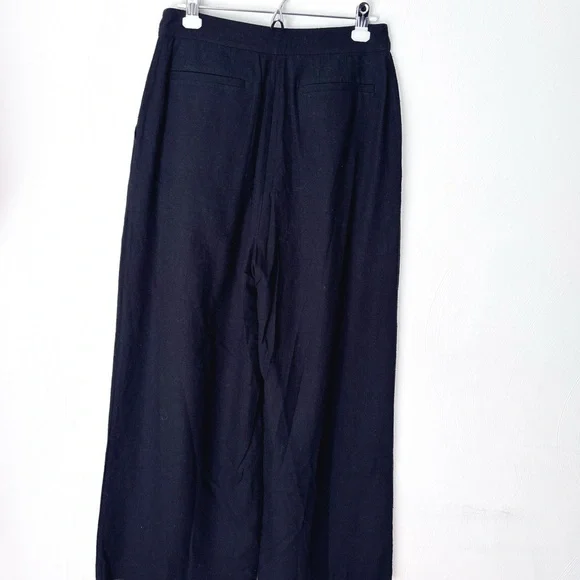 Jenni Kayne 100% Silk Textured Trousers (Silk Noil) Wide-Leg - Picture 6 of 6